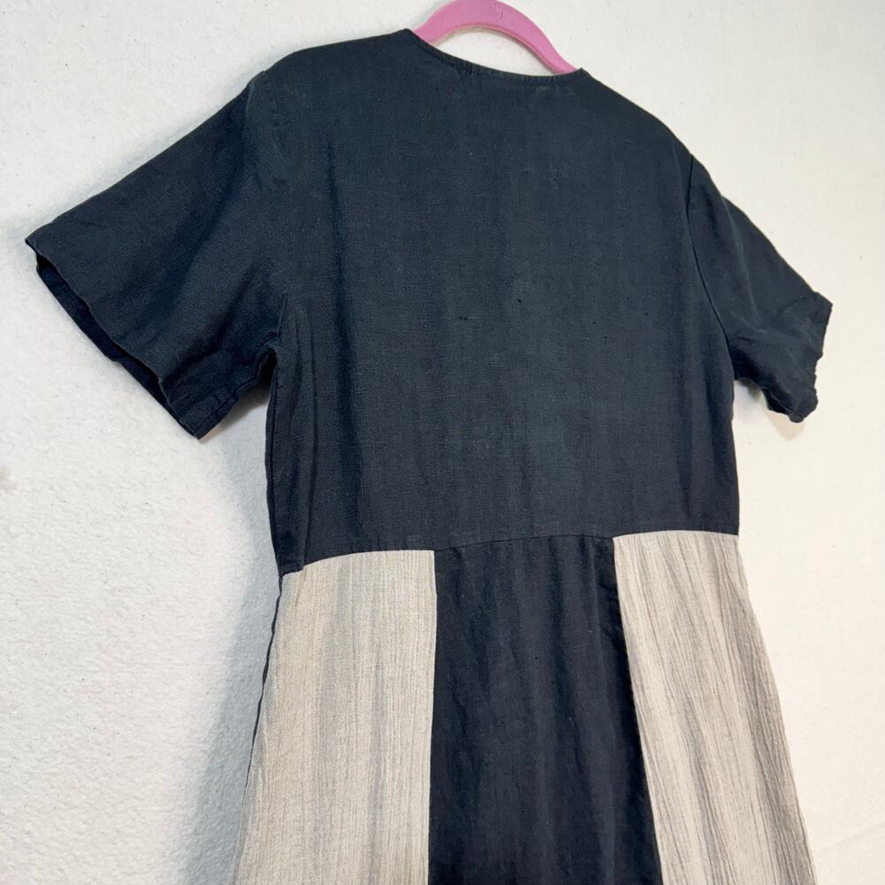 Barbara Lesser Flax Linen Boho Patchwork Spiral E… - image 8